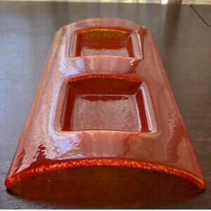 Rare Mid Century Modern Orange Jewelry Tray, Ashtray,  unique home decor piece